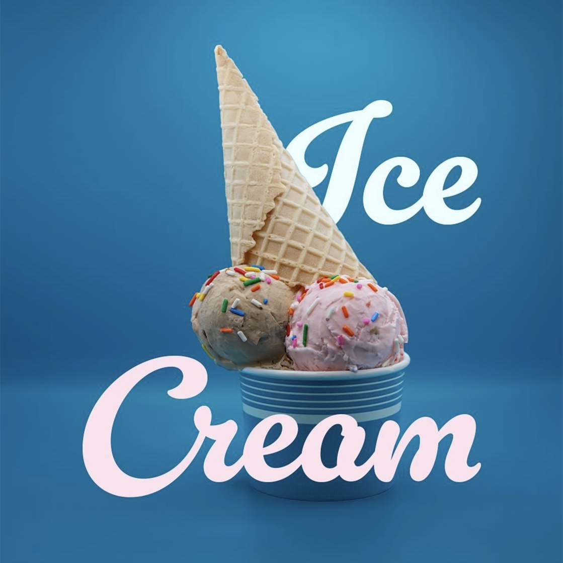 Ice cream cup with sprinkles and a waffle cone