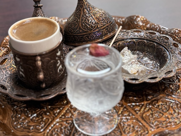 Photo from Fiona Romero's Google review — Turkish coffee served with Turkish delight and rose water